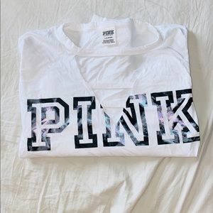 Victorias Secret - pink long sleeve cropped shirt.